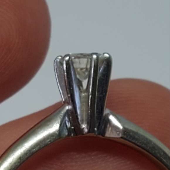 Vintage Prism-Lite Diamond 14k White Gold Engagement Ring - Picture 9 of 12